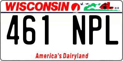 WI license plate 461NPL