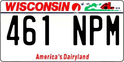 WI license plate 461NPM