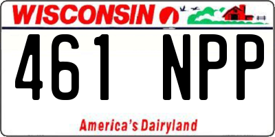 WI license plate 461NPP