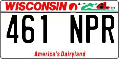 WI license plate 461NPR
