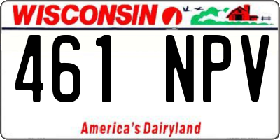 WI license plate 461NPV
