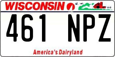 WI license plate 461NPZ