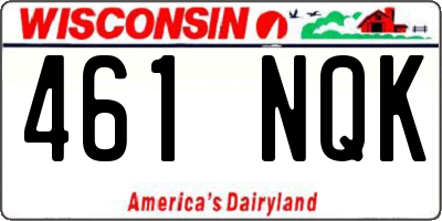 WI license plate 461NQK