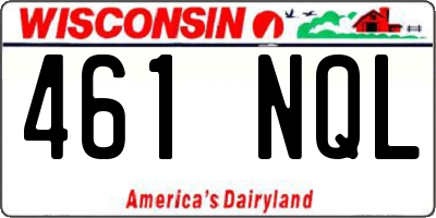 WI license plate 461NQL