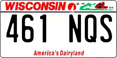 WI license plate 461NQS