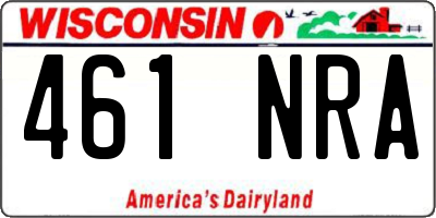 WI license plate 461NRA