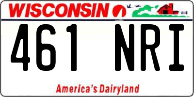 WI license plate 461NRI
