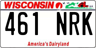 WI license plate 461NRK