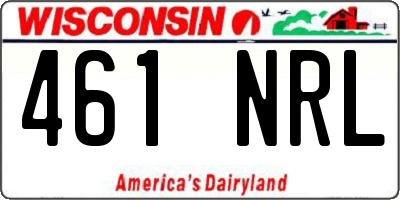 WI license plate 461NRL