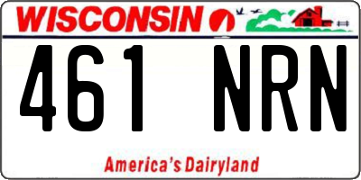 WI license plate 461NRN