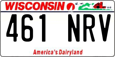WI license plate 461NRV