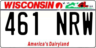 WI license plate 461NRW