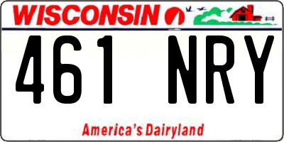WI license plate 461NRY