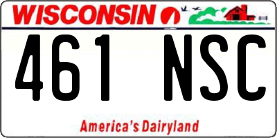 WI license plate 461NSC