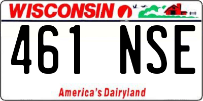 WI license plate 461NSE