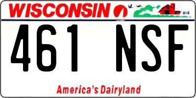 WI license plate 461NSF