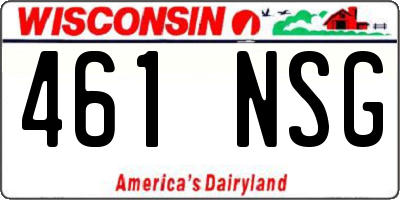 WI license plate 461NSG