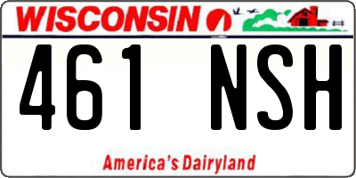 WI license plate 461NSH