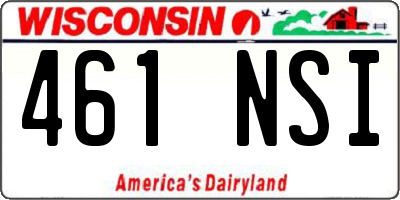 WI license plate 461NSI