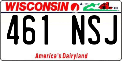 WI license plate 461NSJ