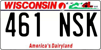 WI license plate 461NSK