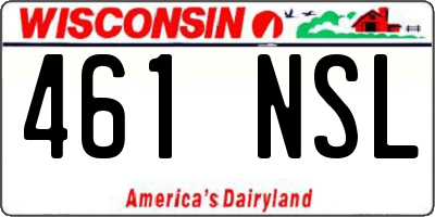 WI license plate 461NSL