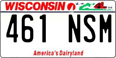 WI license plate 461NSM