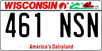 WI license plate 461NSN