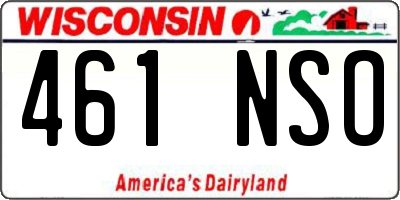 WI license plate 461NSO