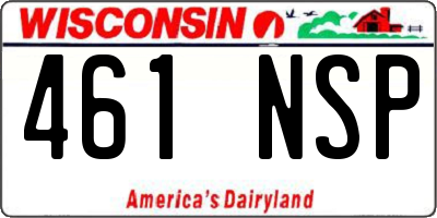 WI license plate 461NSP