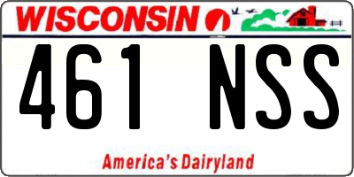 WI license plate 461NSS