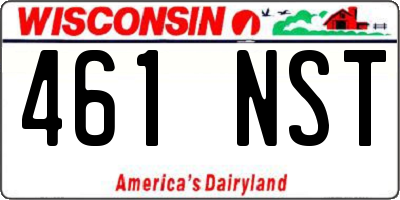 WI license plate 461NST