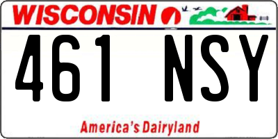 WI license plate 461NSY