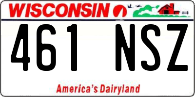 WI license plate 461NSZ
