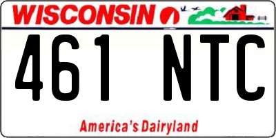 WI license plate 461NTC