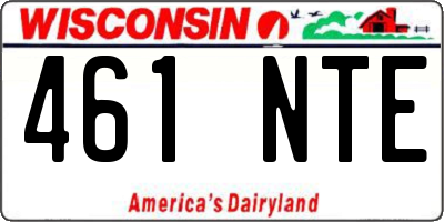 WI license plate 461NTE