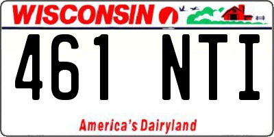WI license plate 461NTI