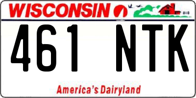WI license plate 461NTK