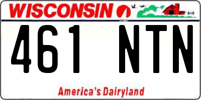 WI license plate 461NTN