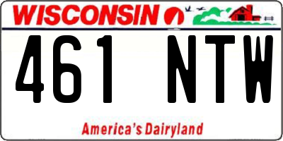 WI license plate 461NTW