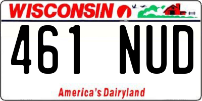 WI license plate 461NUD