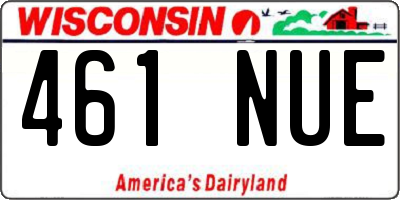 WI license plate 461NUE