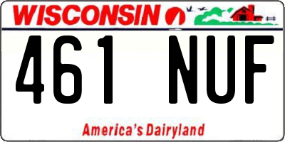 WI license plate 461NUF