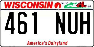 WI license plate 461NUH