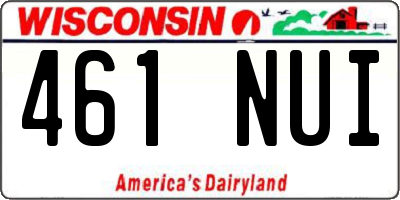 WI license plate 461NUI