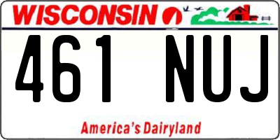 WI license plate 461NUJ