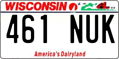 WI license plate 461NUK