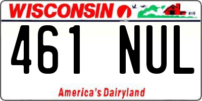 WI license plate 461NUL