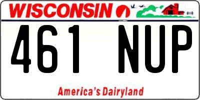 WI license plate 461NUP