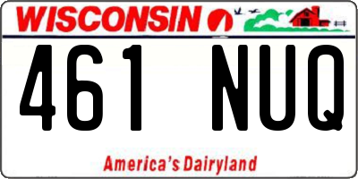WI license plate 461NUQ